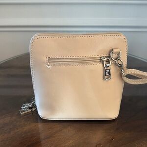 Leather Cream Crossbody Bag- made in Florence Italy- worn once.